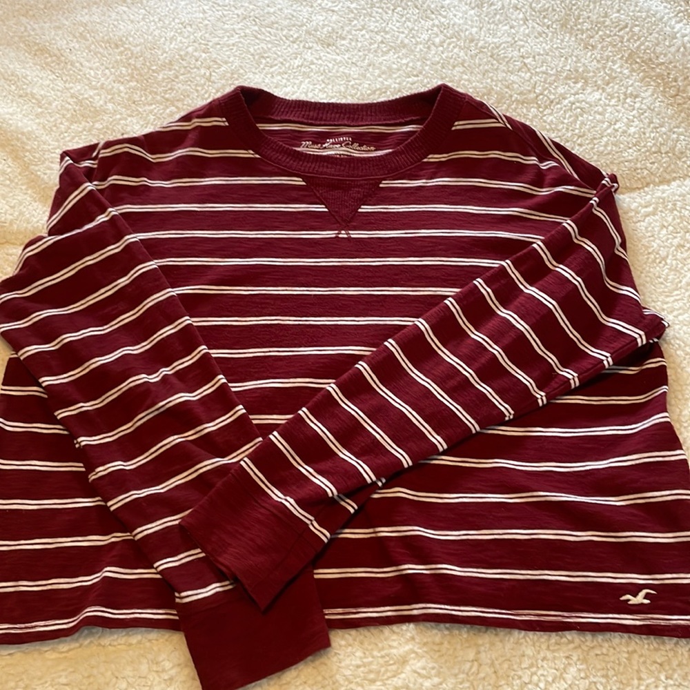 Red and white striped long sleeve shirt